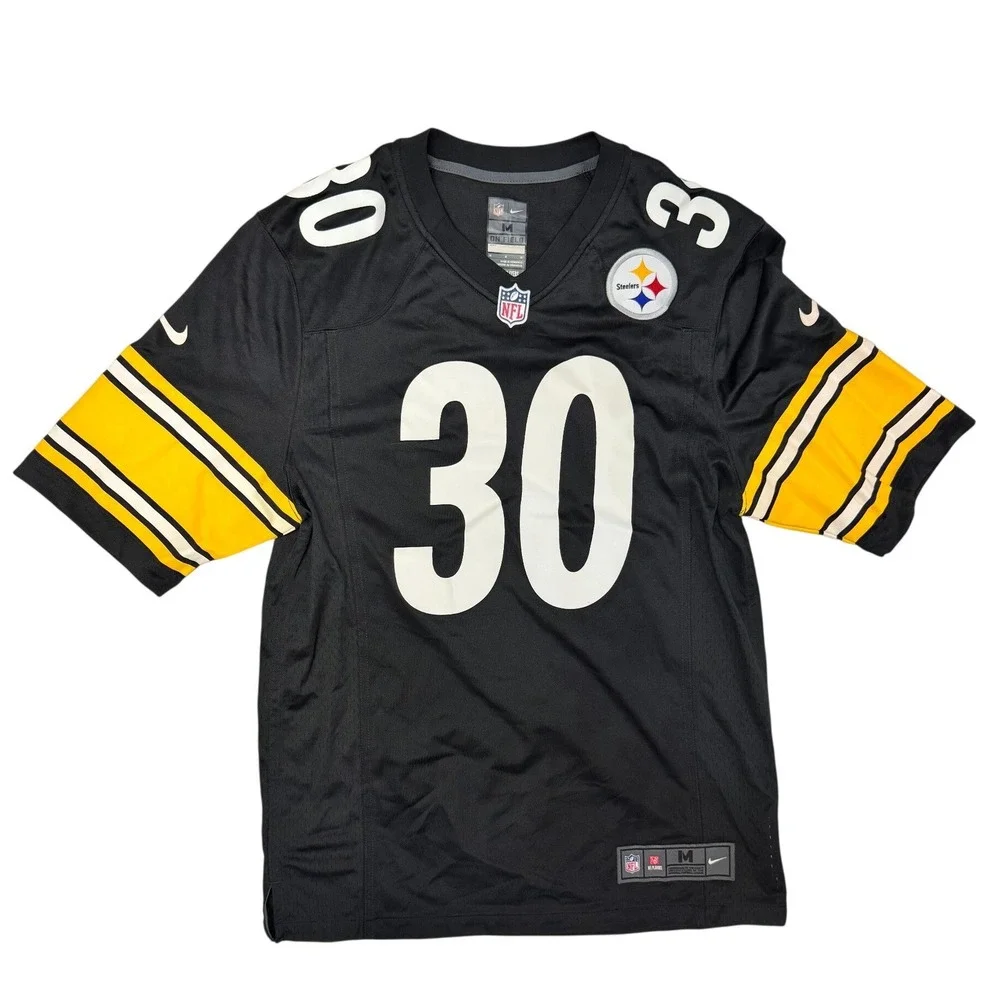 Nike Pittsburgh Steelers James Conner 30 NFL Jersey Mens Medium Black On Field
